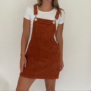 Rust Fall Overall Dress